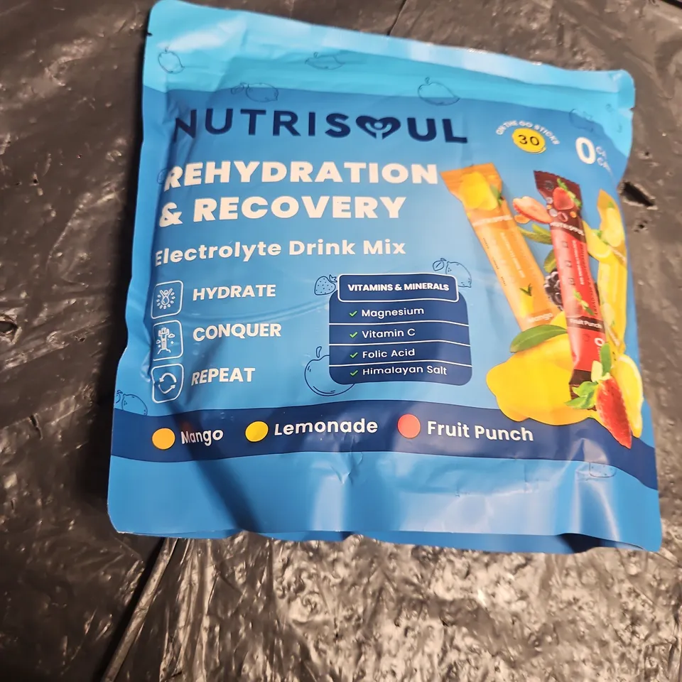 NUTRISOL REHYDRATION & RECOVERY ELECTROLYTE DRINK MIX – 30 SACHETS (MANGO, LEMONADE, FRUIT PUNCH)