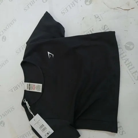 GYM SHARK EVERYDAY CAP T SHIRT BLACK SIZE XS