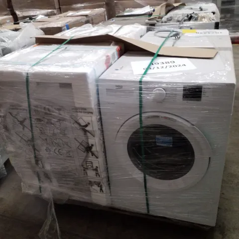 PALLET OF APPROXIMATELY 4 UNPROCESSED RAW RETURN BEKO WHITE GOODS TO INCLUDE;