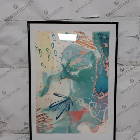 DECORATIVE WALL POSTER IN GLASS FRAME - COLLECTION ONLY