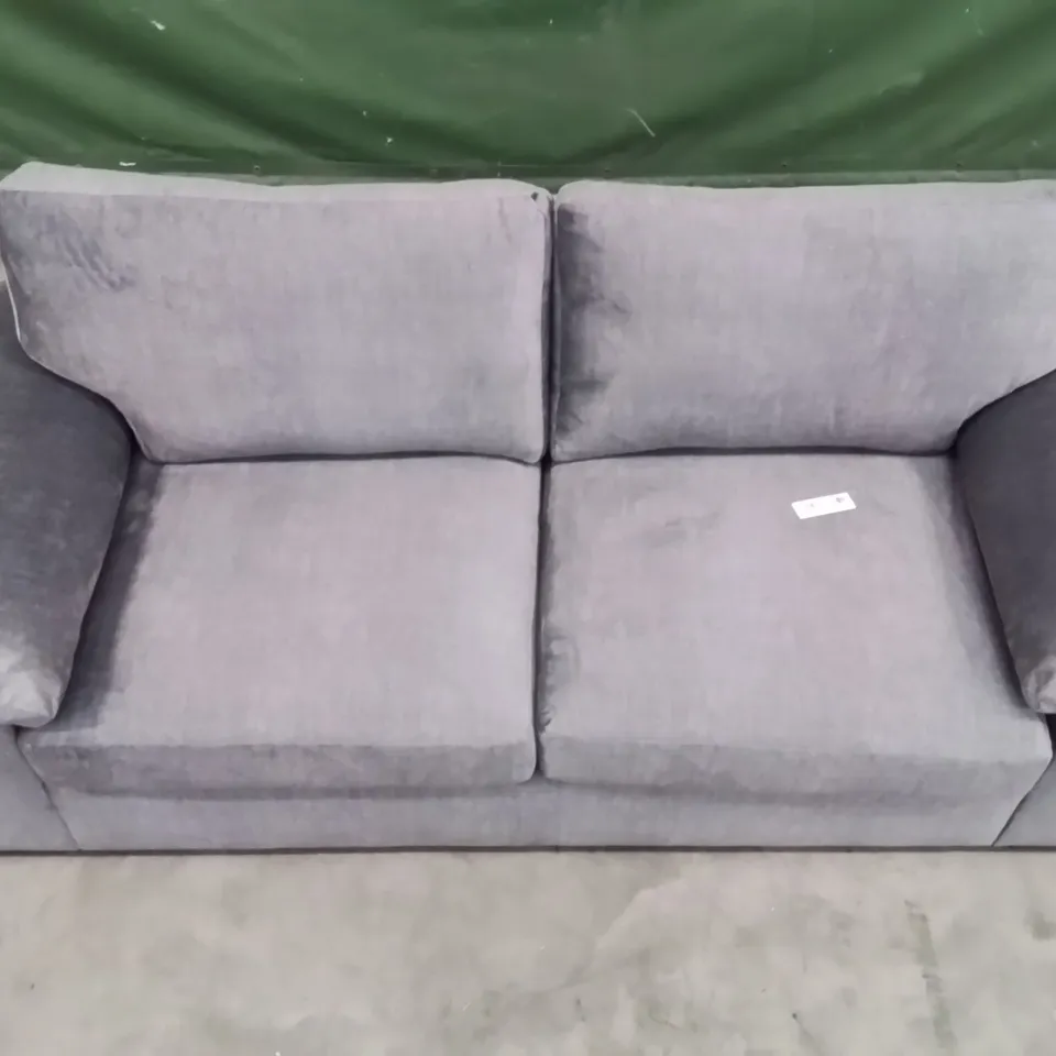 QUALITY DESIGNER 3 SEATER LIGHT GREY FABRIC UPHOLSTERED SOFA