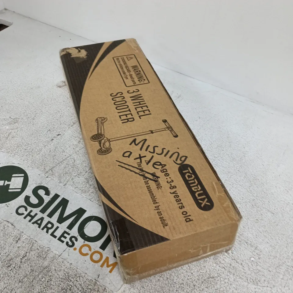 TONBLIX 3-WHEEL SCOOTER – BOXED (MISSING PARTS: AXLE)