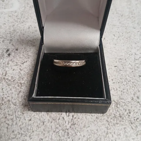 DIAMONIQUE 2.2CT TW PLATINUM PLATED ICON ETERNITY RING STERLING SILVER 