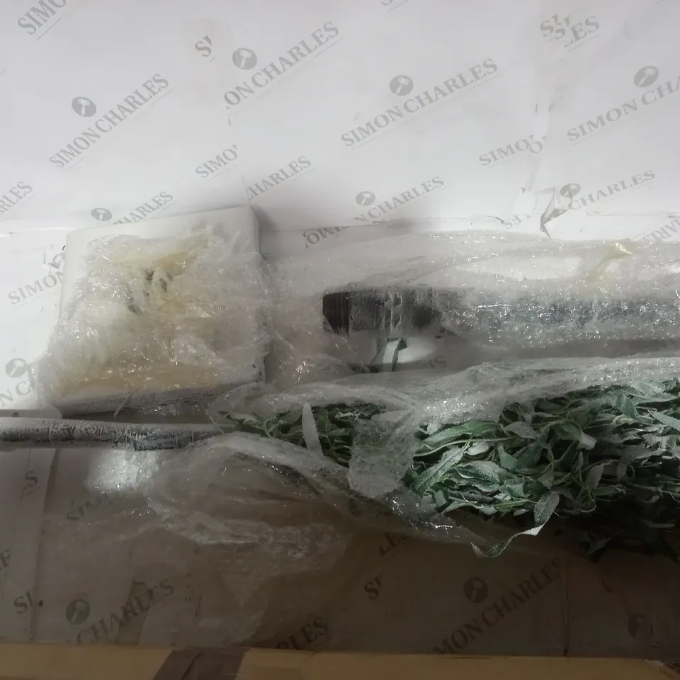 BOXED ALISON CORK 180CM PRE-LIT GREEN LEAF DETAIL INDOOR WILLOW TREE - COLLECTION ONLY