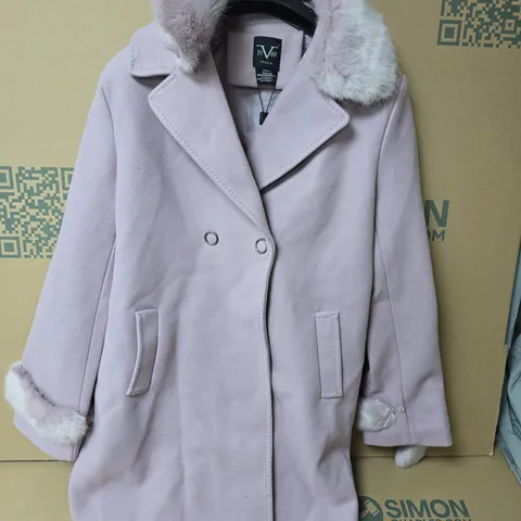 19V69 ITALIA CAPPOTTO CON PELLICCIA COAT IN ROSE GLICINE - XL