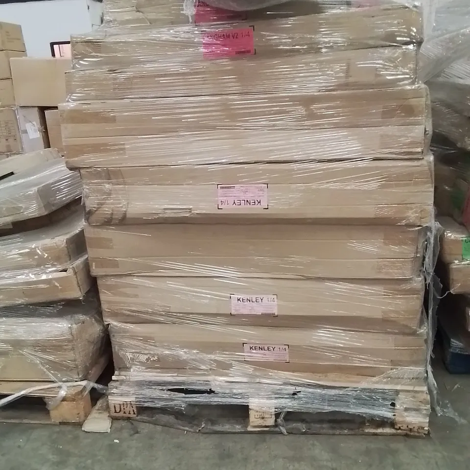 PALLET OF DESIGNER INCOMPLETE BED PARTS AND PIECES