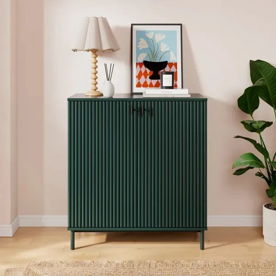 BOXED ELSIE SMALL SIDEBOARD BOTTLE GREEN (1 BOX)