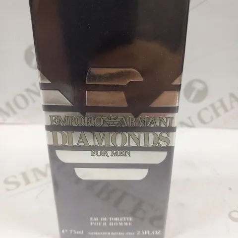 BOXED AND SEALED EMPORIO ARMANI DIAMONDS FOR MEN EAU DE TOILETTE SPRAY 75ML