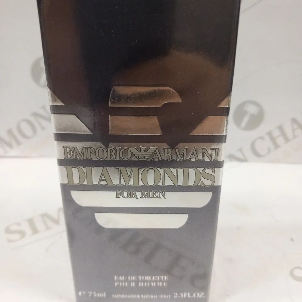 BOXED AND SEALED EMPORIO ARMANI DIAMONDS FOR MEN EAU DE TOILETTE SPRAY 75ML
