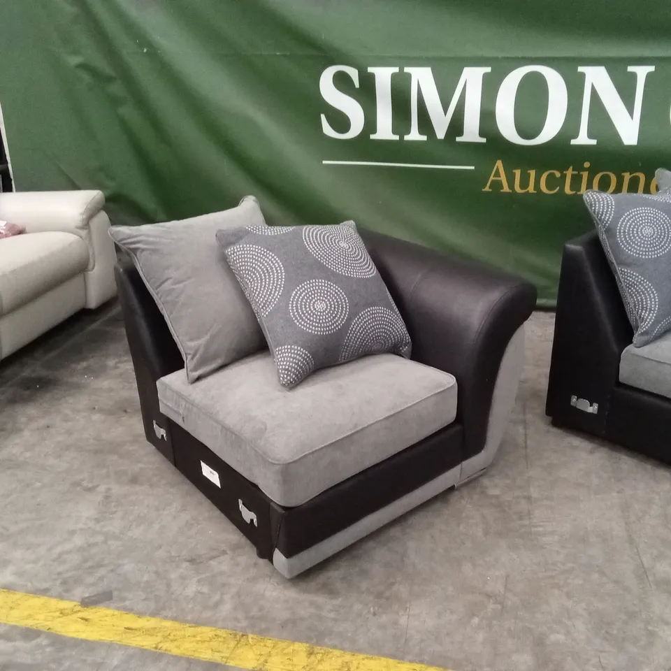 DANUBE FABRIC/FAUX LEATHER CORNER GROUP SCATTER BACK SOFA - INCORRECT SET RRP £1049