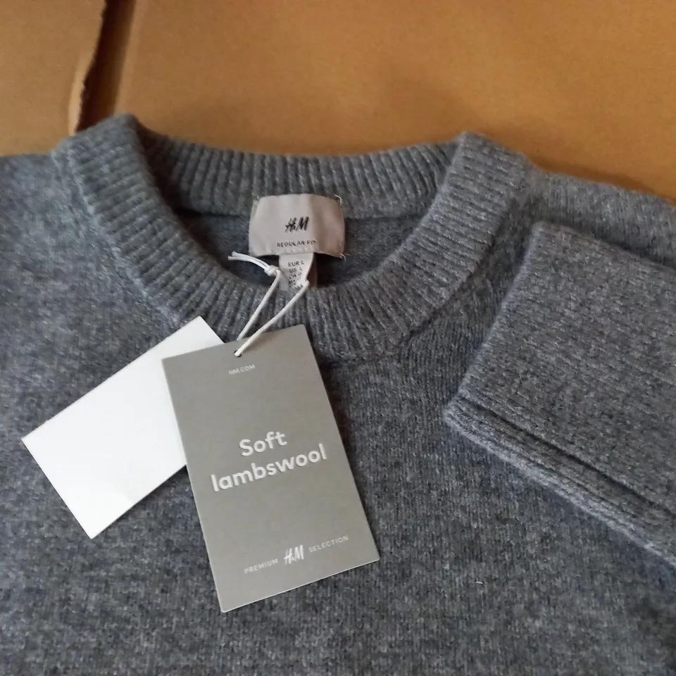 H&M SOFT LAMBSWOOL GREY JUMPER - EUR L