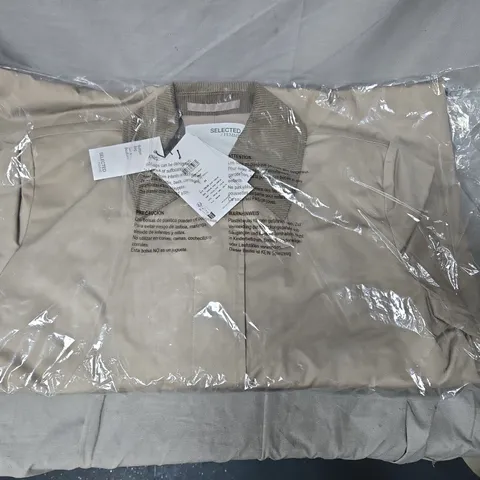 BAGGED SELECTED FEMME SLFASYA COAT – GREIGE, UK 6 (EU 34)