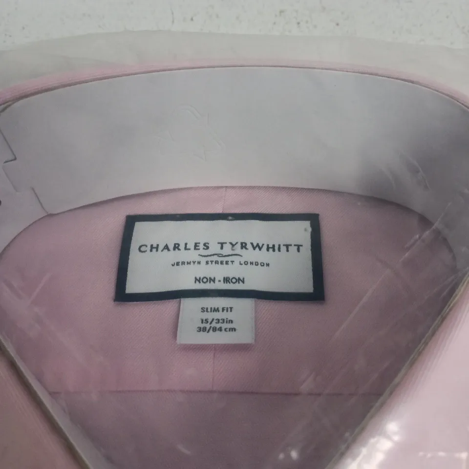 CHARLES TYRWHITT PINK SHIRT NECK 15IN SLEEVE 33IN