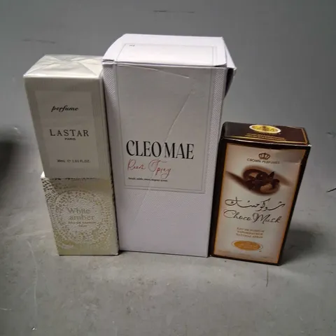 FIVE ASSORTED FRAGRANCES TO INCLUDE; CLEOMAE, LASTAR, AVON AND CROWN PERFUMES