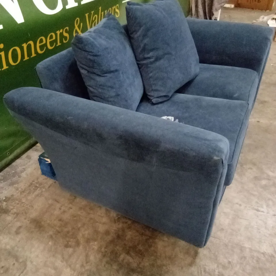 DURY FABRIC 2 SEATER SCATTER BACK SOFA - BLUE  RRP £479