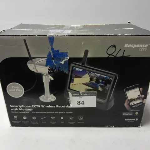 BOXED RESPONSE CCTV SMARTPHONE CCTV WIRELESS RECORDABLE KIT WITH MONITOR