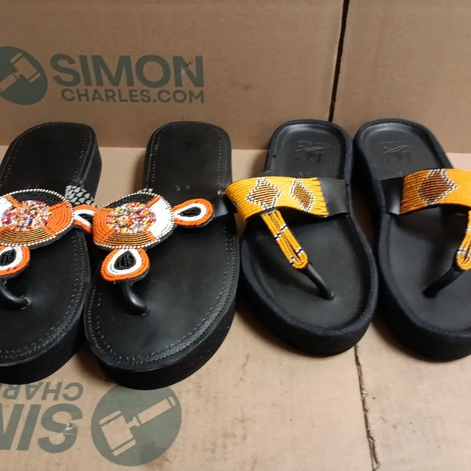 BOX OF APPROXIMATELY 15 ASSORTED PAIRS OF SHOES AND FOOTWEAR ITEMS IN VARIOUS COLOURS, STYLES, AND SIZES - COLLECTION ONLY