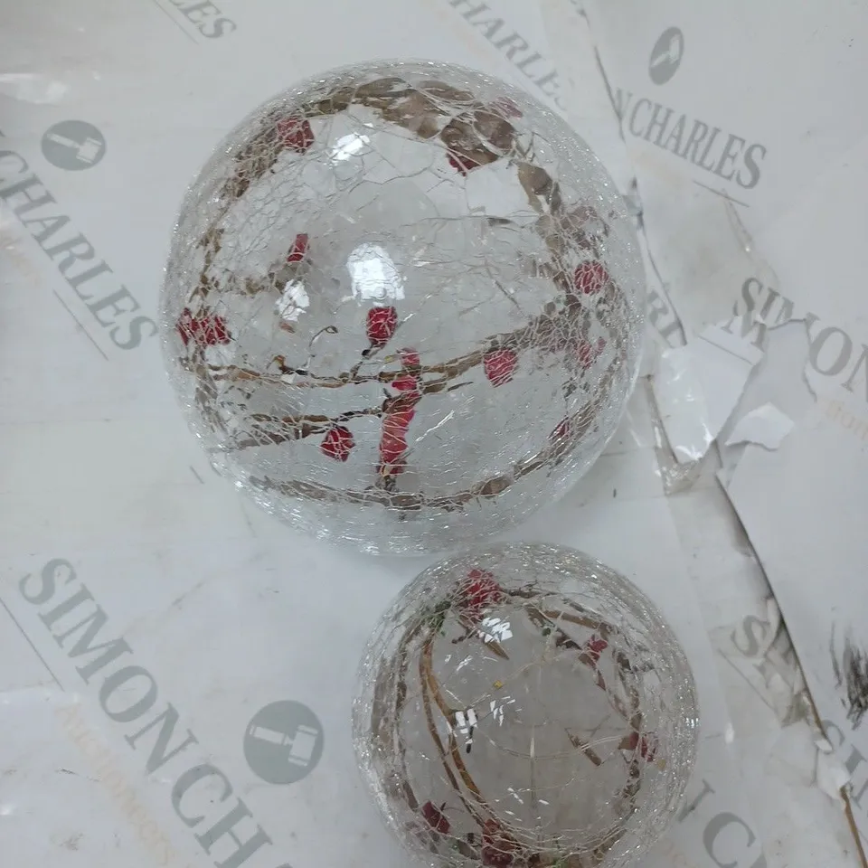 BOXED SET OF 2 GLOBE BERRY DECORATIVE SPHERES