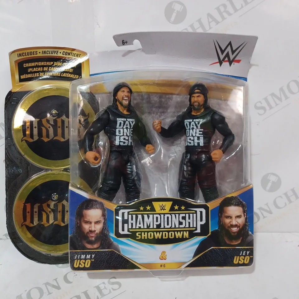 WWE CHAMPIONSHIP SHOWDOWN JIMMY USO & JEY USO COLLECTIBLE FIGURES