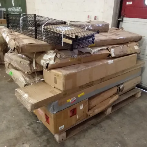 PALLET OF ASSORTED INCOMPLETE DESIGNER FURNITURE PARTS AND PIECES 