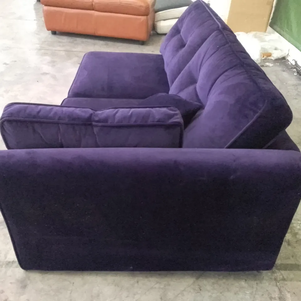 QUALITY DESIGNER LHF SOFA SECTION - DARK PURPLE FABRIC 