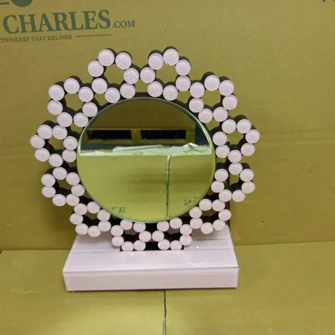 JULIAN MACDONALD PINK FLOWER DESK MIRROR