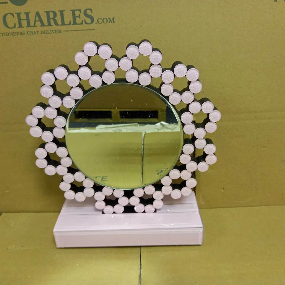JULIAN MACDONALD PINK FLOWER DESK MIRROR