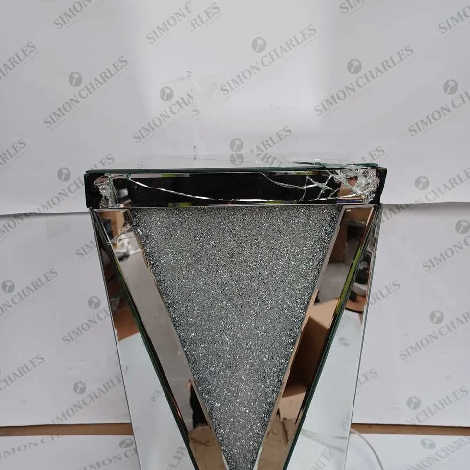 JULIEN MACDONALD LIGHT-UP ENCAPSULATED CRYSTAL SIDE TABLE - SILVER