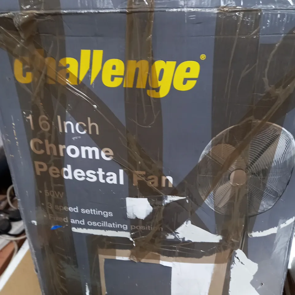CHALLENGE 16 INCH CHROME PEDESTAL FAN