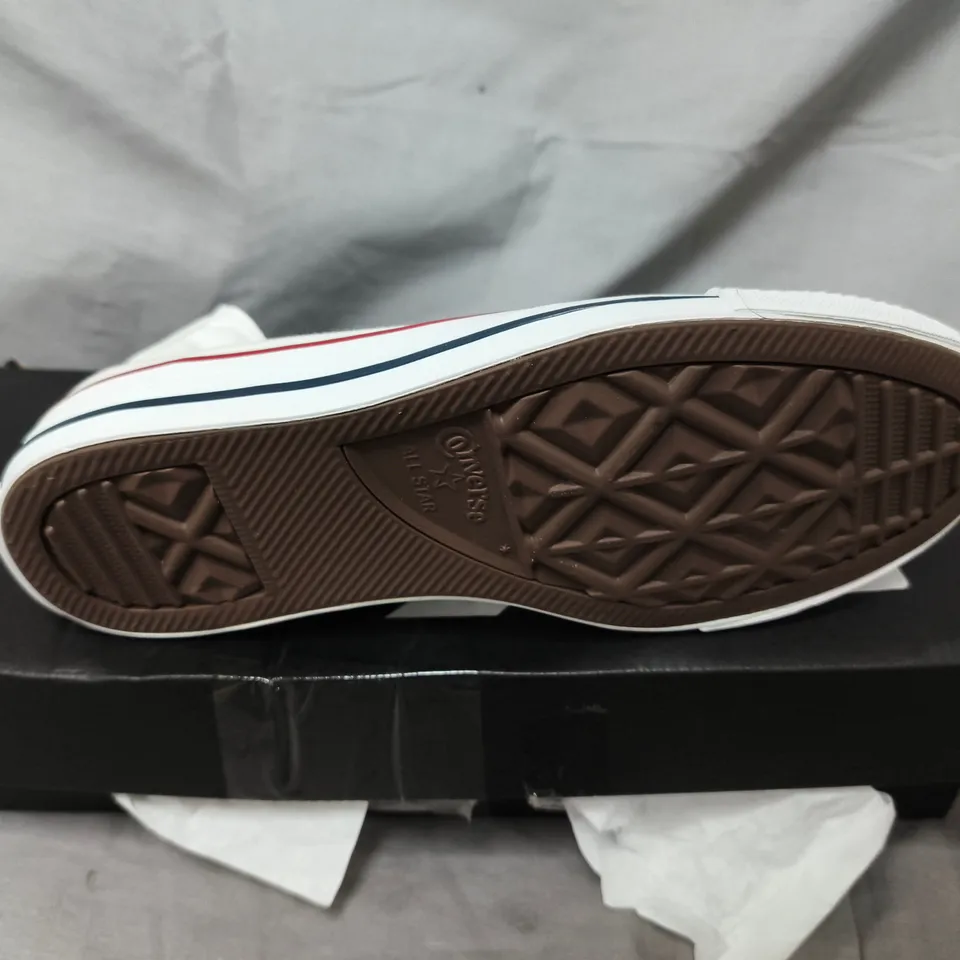 BOXED CONVERSE WIDE HI-TOP TRAINERS – WHITE, UK 4