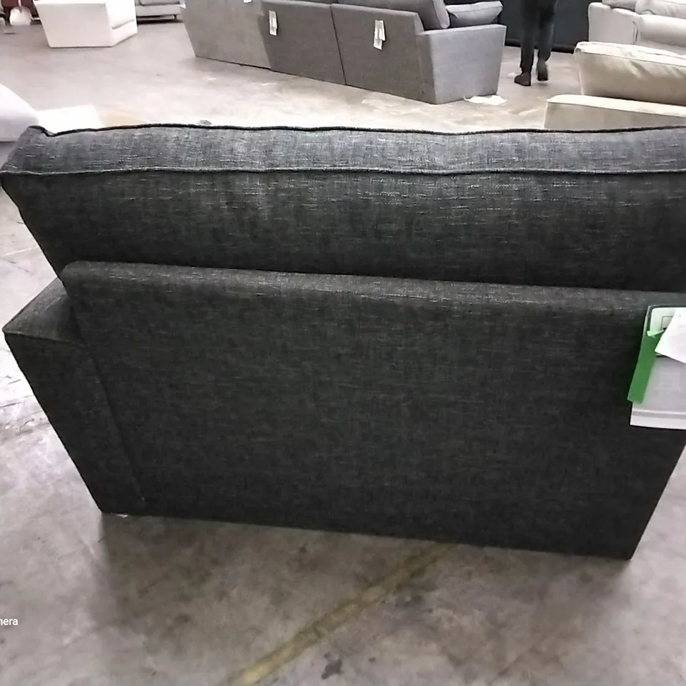 QUALITY DESIGNER STAMFORD 2 SEATER SECTION BOUCLE WEAVE CHARCOAL FABRIC