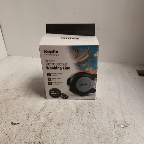 KEPLIN 30M RETRACTABLE WASHING LINE β WALL MOUNTED, BOXED
