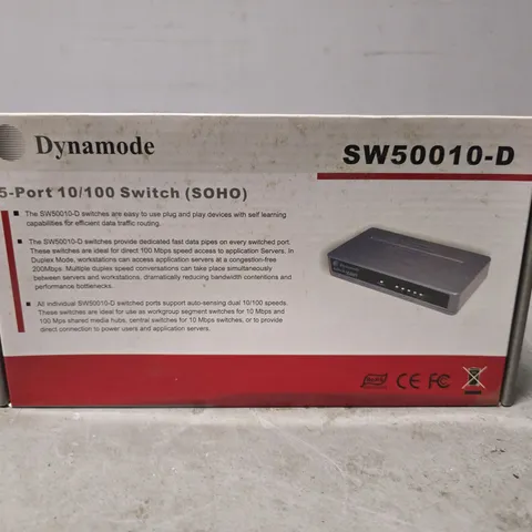 BOX OF APPROXIMATELY 8 DYNAMODE 5 PORT 10/100 SWITCH