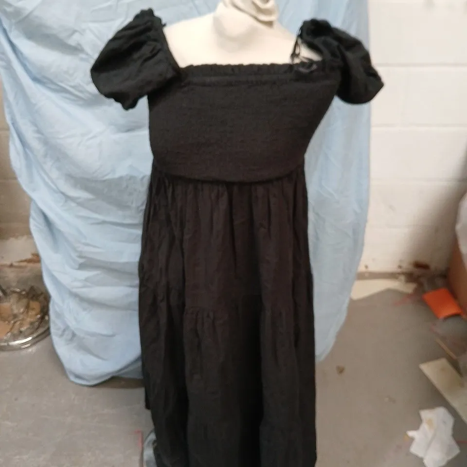 NOBODY'S CHILD WOMEN'S BLACK OFF-SHOULDER MAXI DRESS - SIZE UK 8 