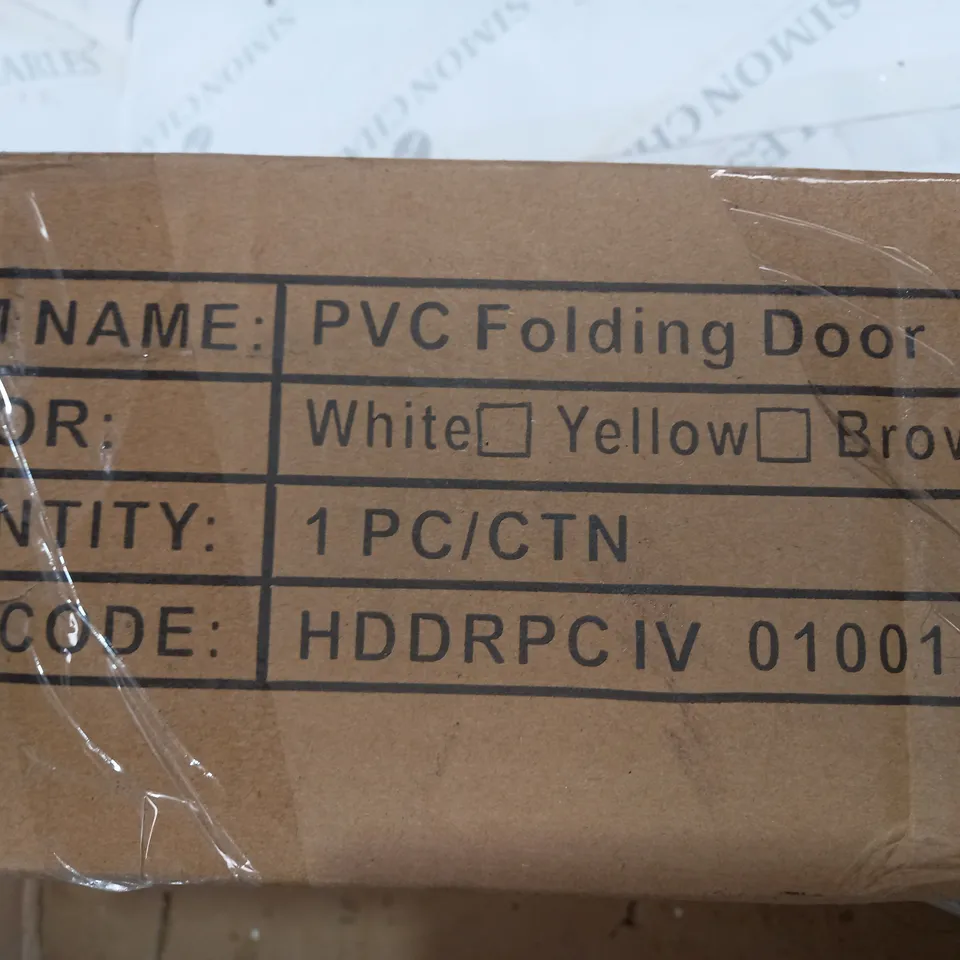 DESIGNER PVC FOLDING DOOR IN IVORY - COLLECTION ONLY