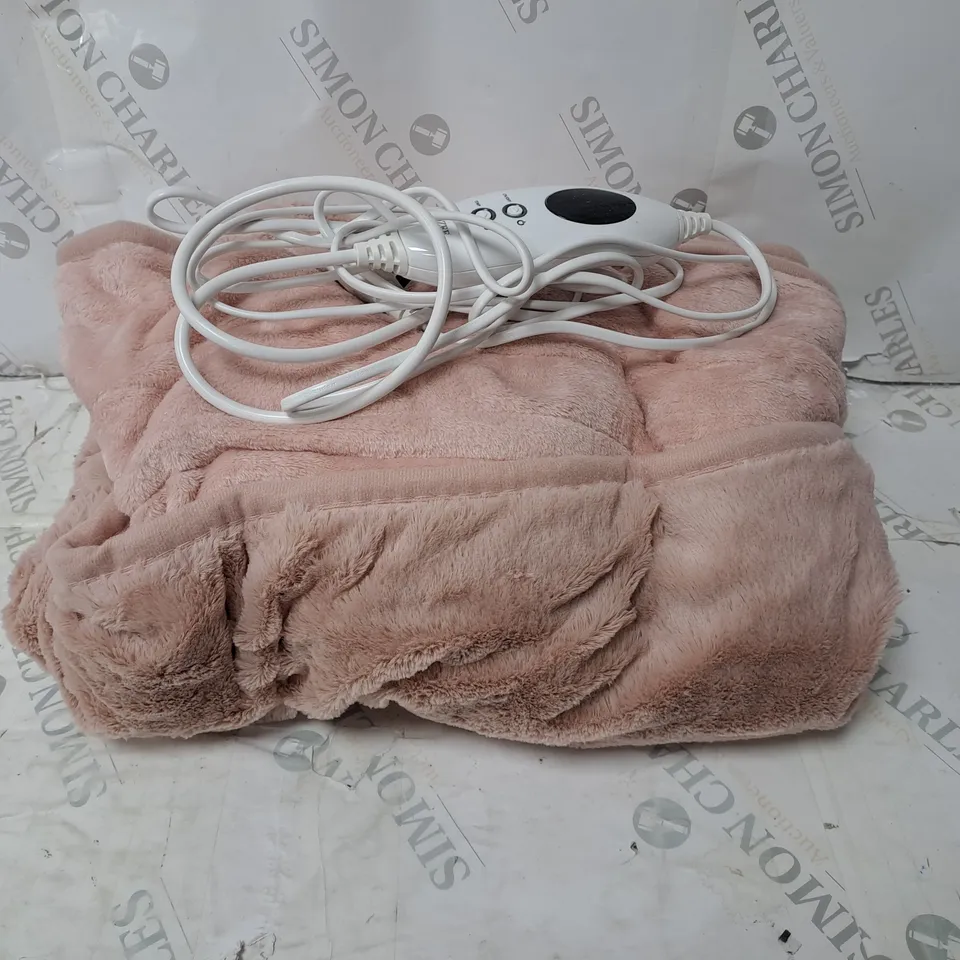 BOXED COZEE HOME VELVETSOFT HEATED THROW IN PINK