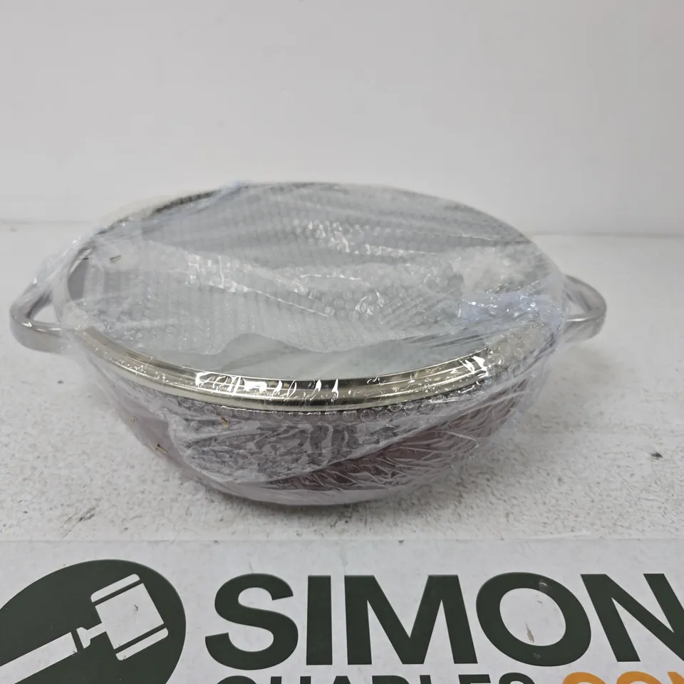 STAINLESS STEEL SERVING BOWL / COLANDER WITH TWO SIDE HANDLES