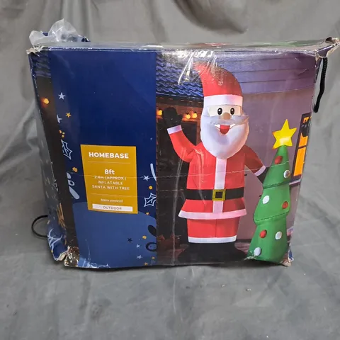 BOXED HOMEBASE 8FT INFLATABLE SANTA WITH TREE 