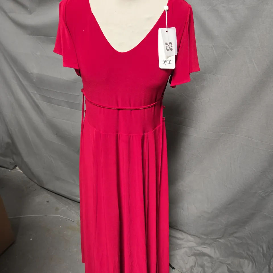 AYM AVA REVERSIBLE MIDI DRESS RED SIZE LARGE