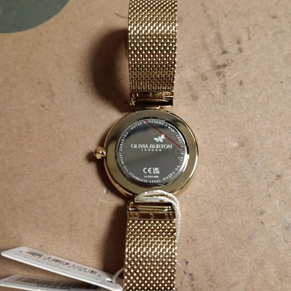OLIVIA BURTON LONDON GOLD-TONE MESH BRACELET WATCH
