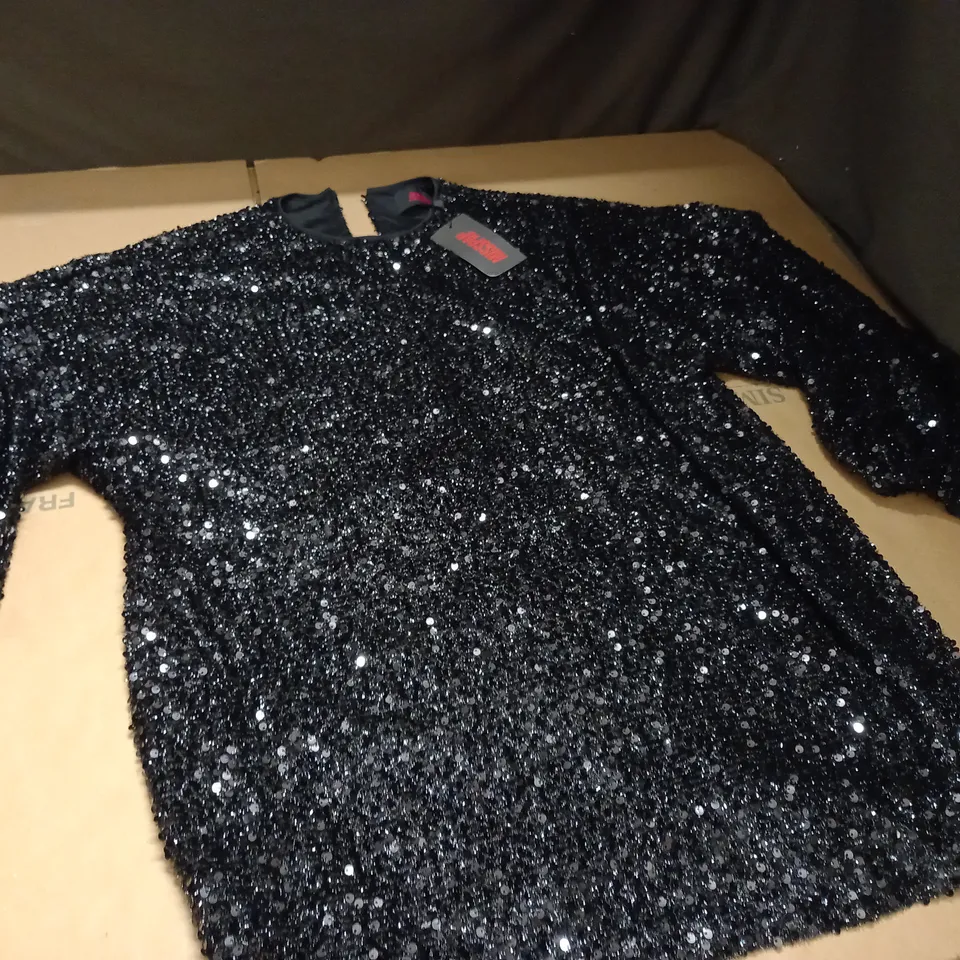 MISSPAP SEQUIN OVERSIZED LONG SLEEVE DRESS - 8
