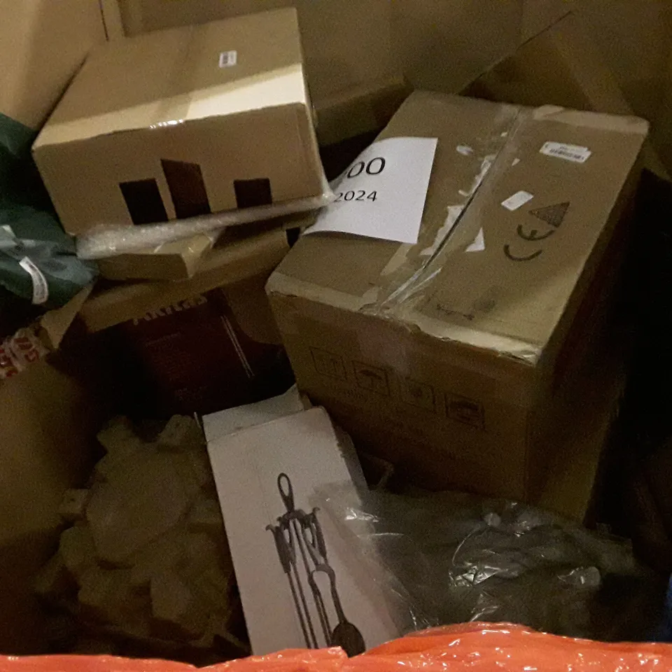 PALLET OF ASSORTED PRODUCTS INCLUDING PAPER SHREDDER, COOKER HOOD, ELECTRIC HEATED THROW, CARPET PROTECTOR, LED CEILING LIGHT