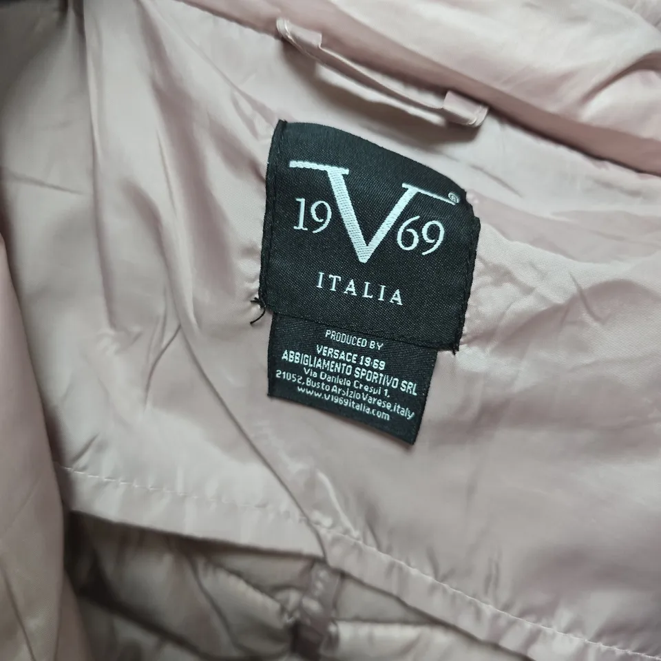 19V69 ITALIA (BY VERSACE) GIUBOTTO DONNA PINK QUILTED PUFFER JACKET – UK XXL