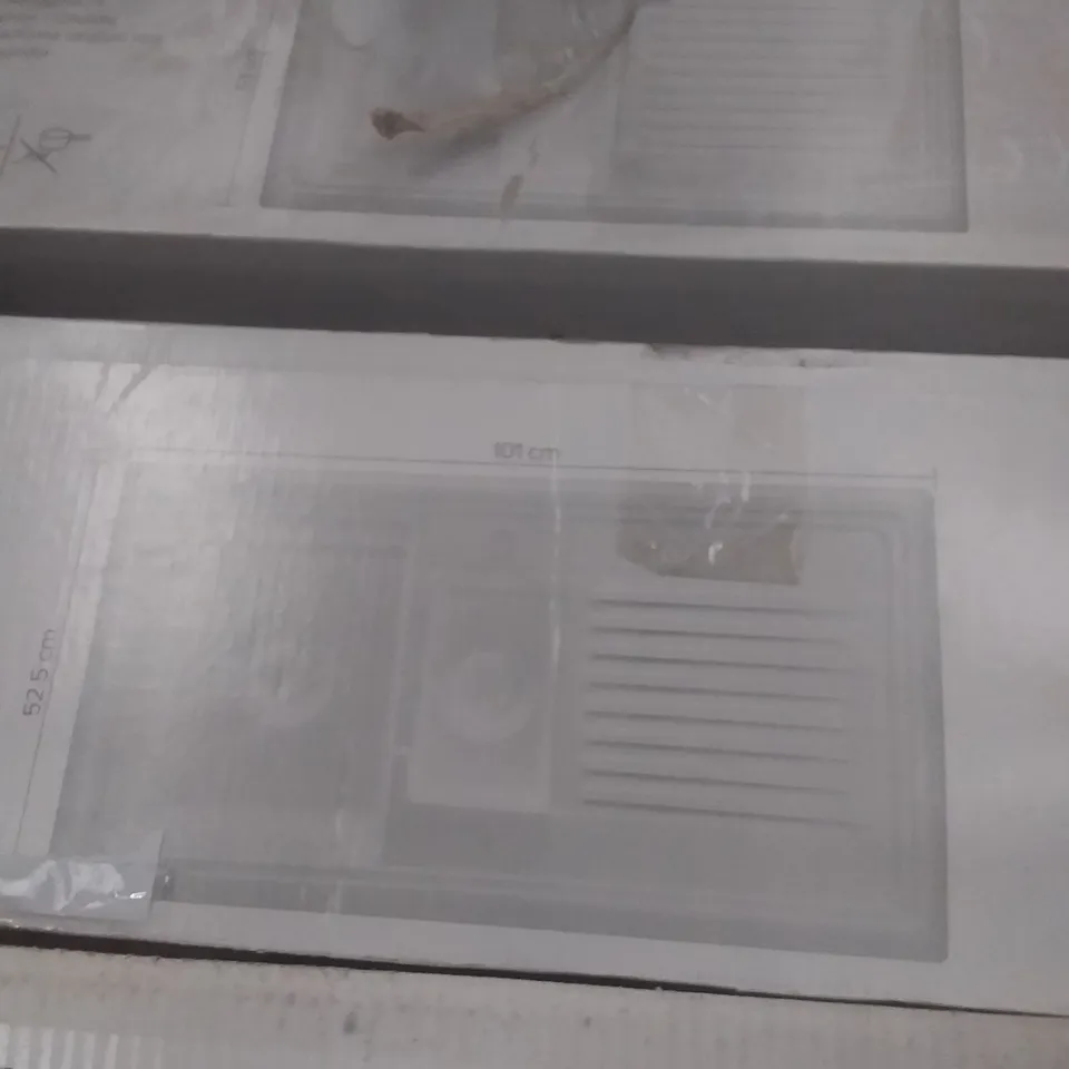 BOXED BURBANK 1.5 BOWL SINK AND DRAINER - WHITE