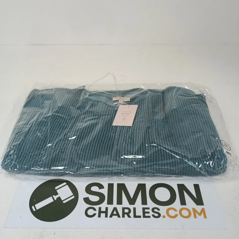 LA MAREY LONDON KNITWEAR SWEATER – TEAL, UK SIZE L/XL