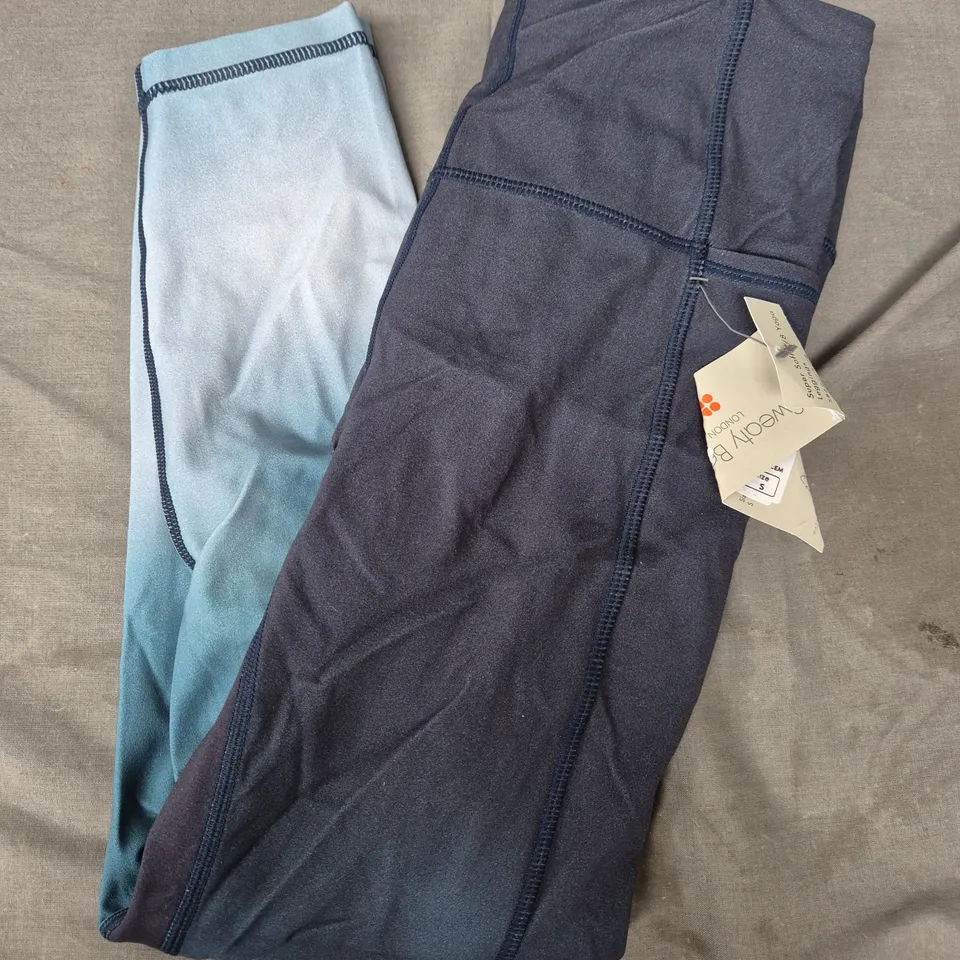 SWEATY BETTY SUPER SOFT 7/8 YOGA LEGGINGS IN BLUE - UK SMALL