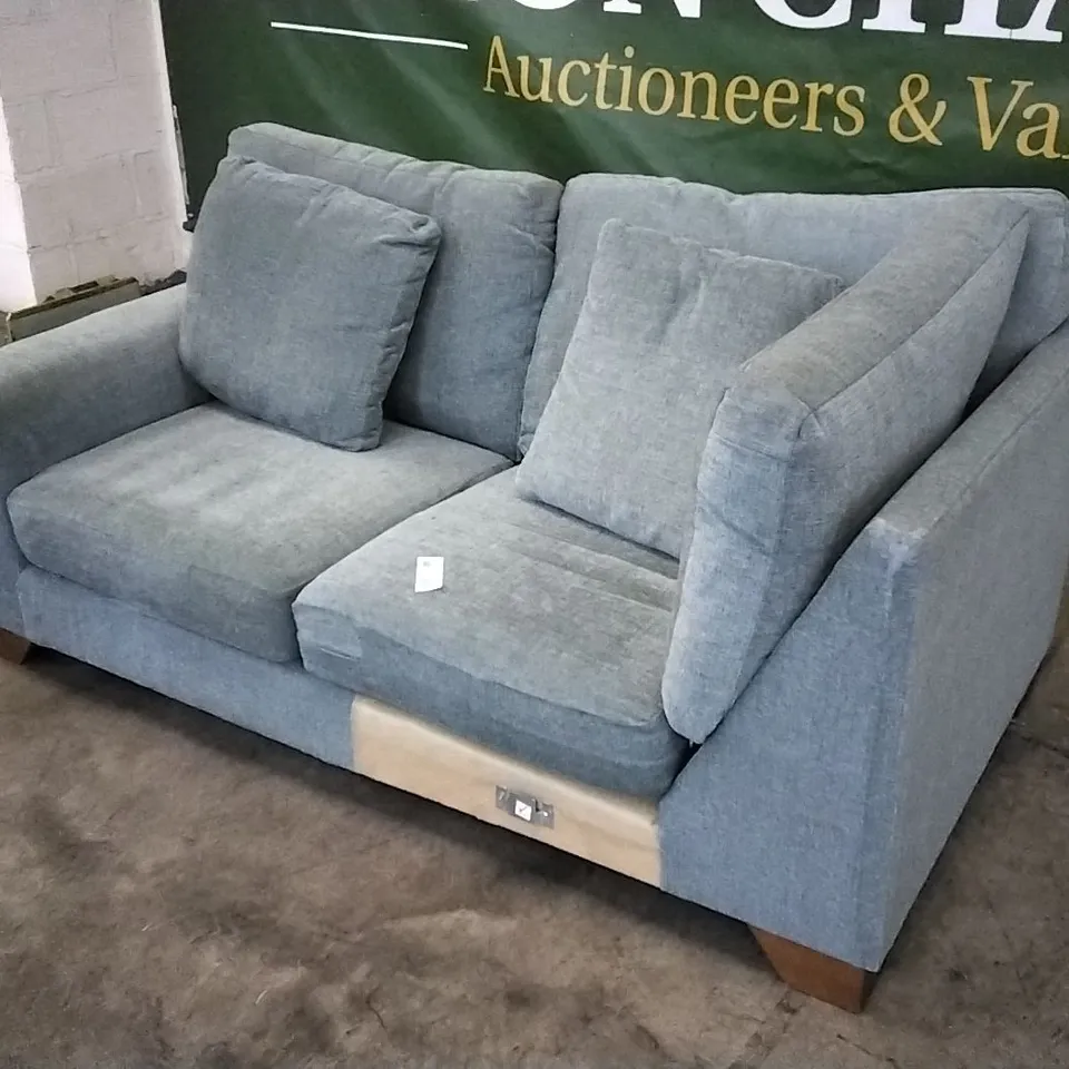 QUALITY BRITISH DESIGNER JADE GREEN FABRIC CORNER SOFA SECTION