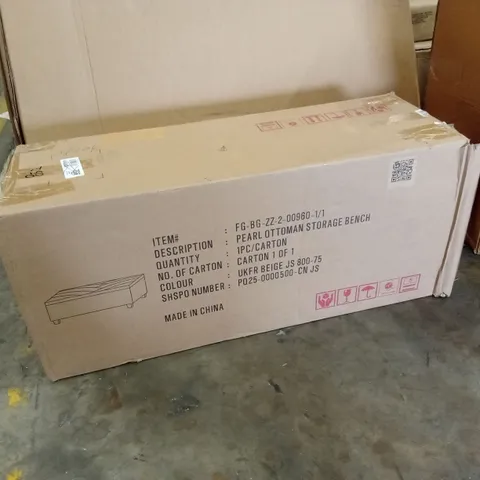 BOXED PEARL OTTOMAN STORAGE BENCH (1 BOX)