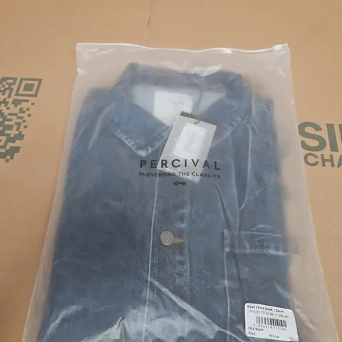 PERCIVAL GOVE CHORE JACKET DENIM – XXL, MID WASH BLUE