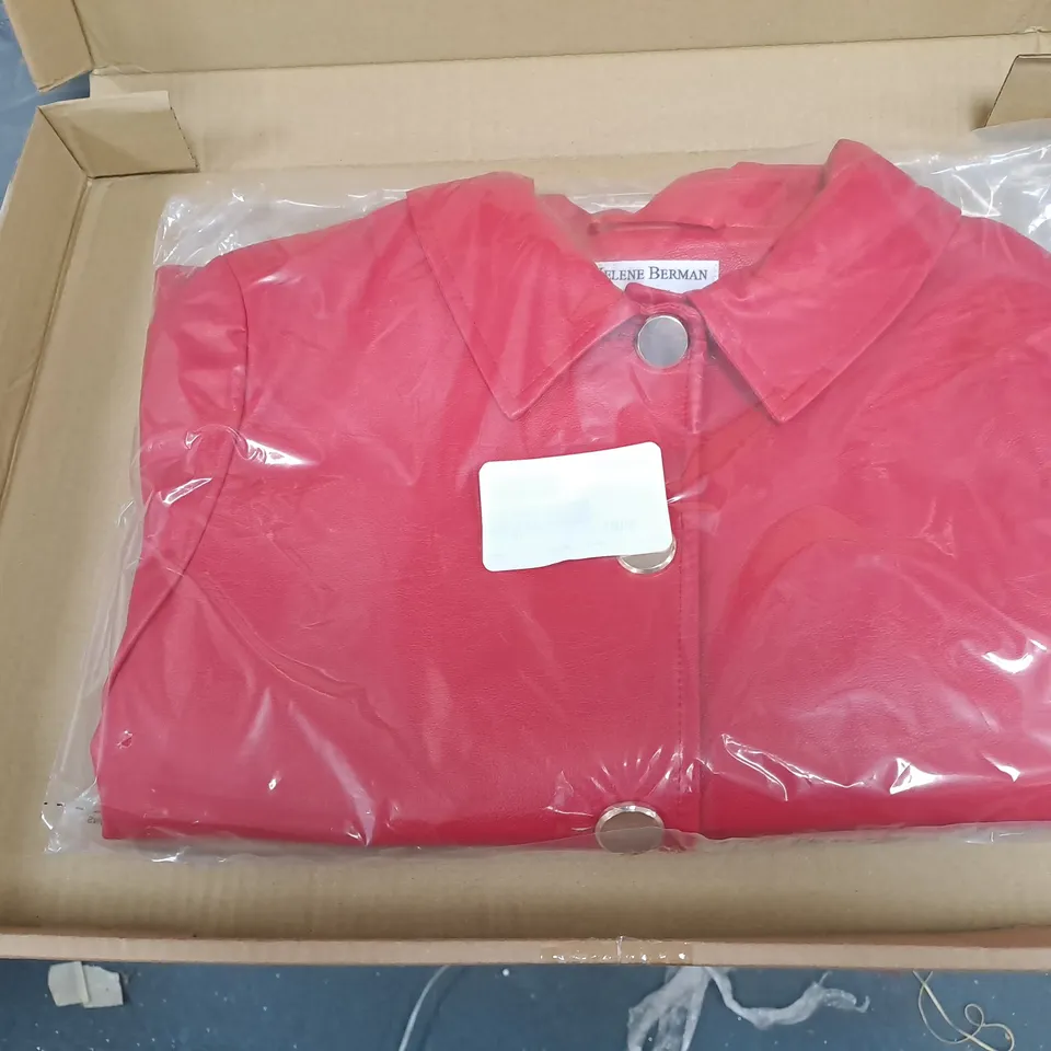 HELENE BERMAN LIMITED EDITION LEATHER JACKET RED SIZE 14